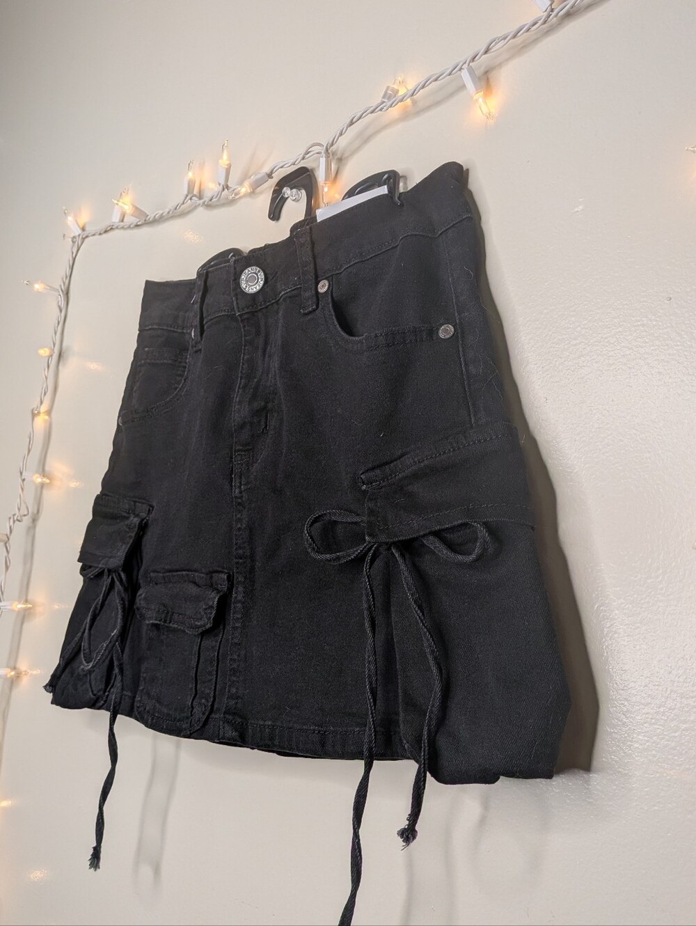 VIP Jeans Black Cargo Mini Skirt - Size S